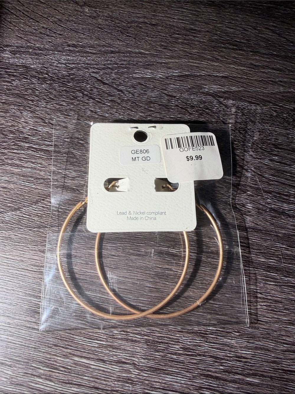 Butter Rose Gold Hoop Earrings - Slim Round Hoops - Picture 2 of 3
